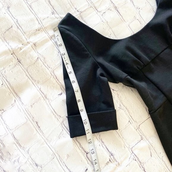 Diane Von Furstenberg Black Brianne Pencil 3/4 Sleeve Scoop Neck & Back Dress 2 - Picture 13 of 16